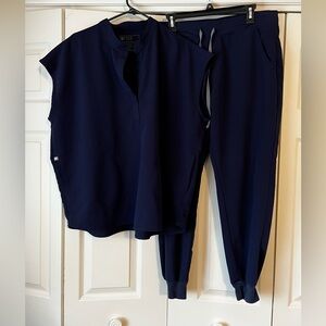 Women’s Navy Blue Figs Scrubs Set